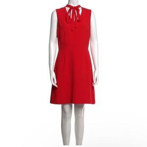 Kate Spade Red A-Line Tie Neck Dress 10